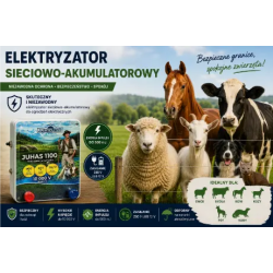 ELEKTRYZATOR PASTUCH ELEKTRYCZNY JUHAS 1100 12V/230V Akumulator / Sieciowy