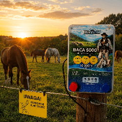 MOCNY ELEKTRYZATOR PASTUCH ELEKTRYCZNY 5J BACA 5000 230V Sieciowy POLSKI